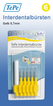 TePe Gelb Interdentalb�rsten im 6er Blister tepe