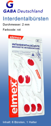 6x Elmex Interdentalb�rstchen rot 2,00mm elmex