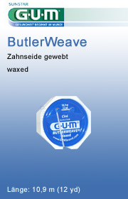  	 ButlerWeave Waxed Reisezahnseide. sunstar-gum