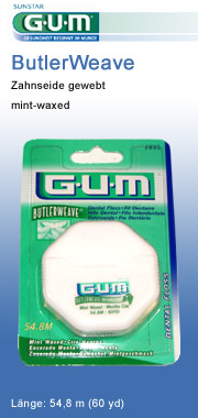 GUM Zahnseide, gewebt, leicht gewachst, mint sunstar-gum